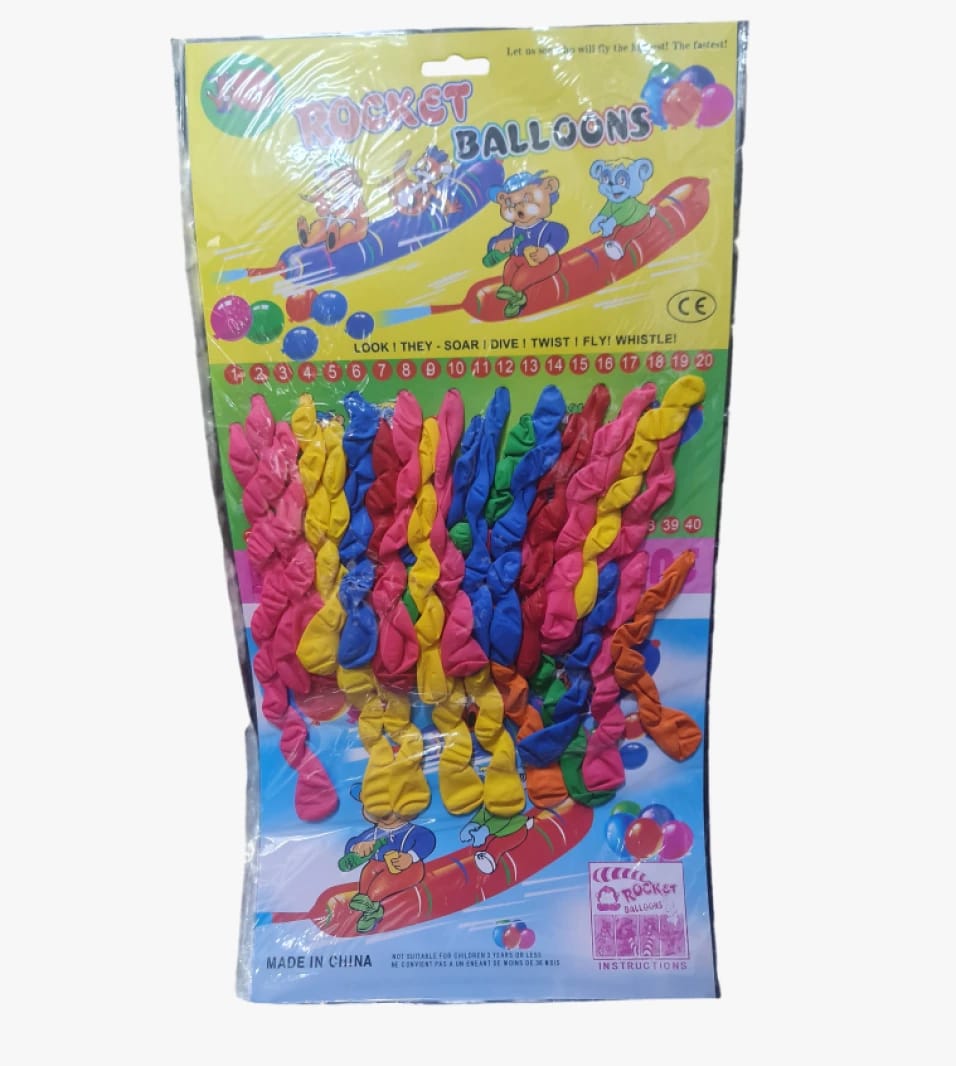 Rocket Balloons for Kids, Large Fun Pack with Colorful Balloons and Exciting Party Toys for All Joyful Occasions