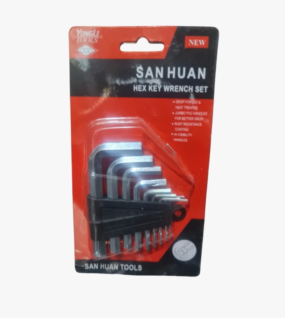San Huan Yongli Tools Premium Hex Key Wrench Set, Durable Design for Home and Professional Use, Ten Varied Tools