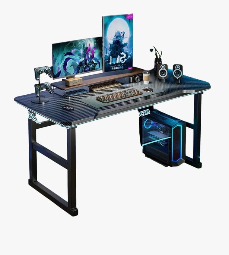 Wooden Office Desk with Metal Frame