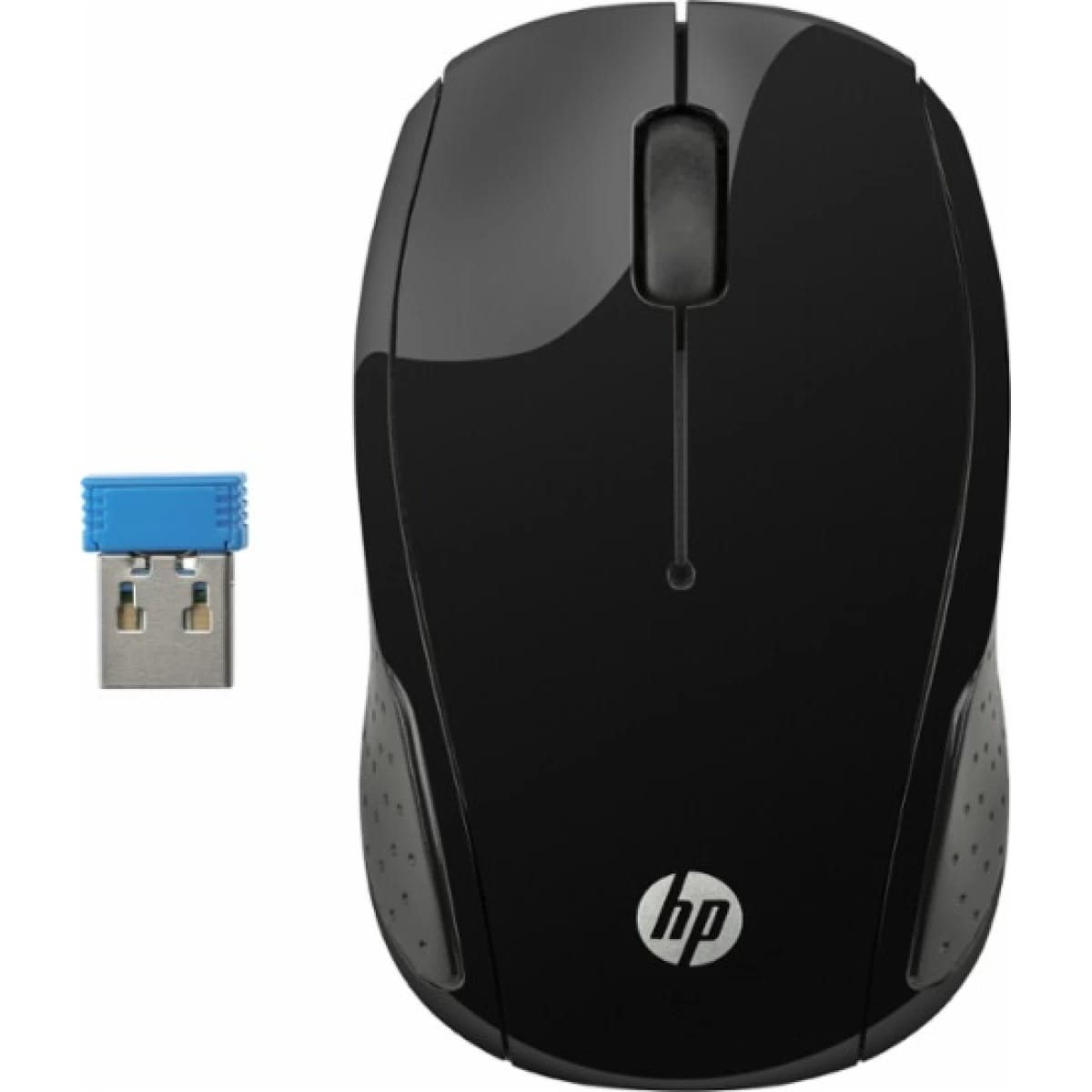 ماوس لاسلكي HP 200 USB بمستشعر بصري 1000 DPI واتصال 2.4 جيجاهرتز وتصميم مناسب لكلتا اليدين - أسود