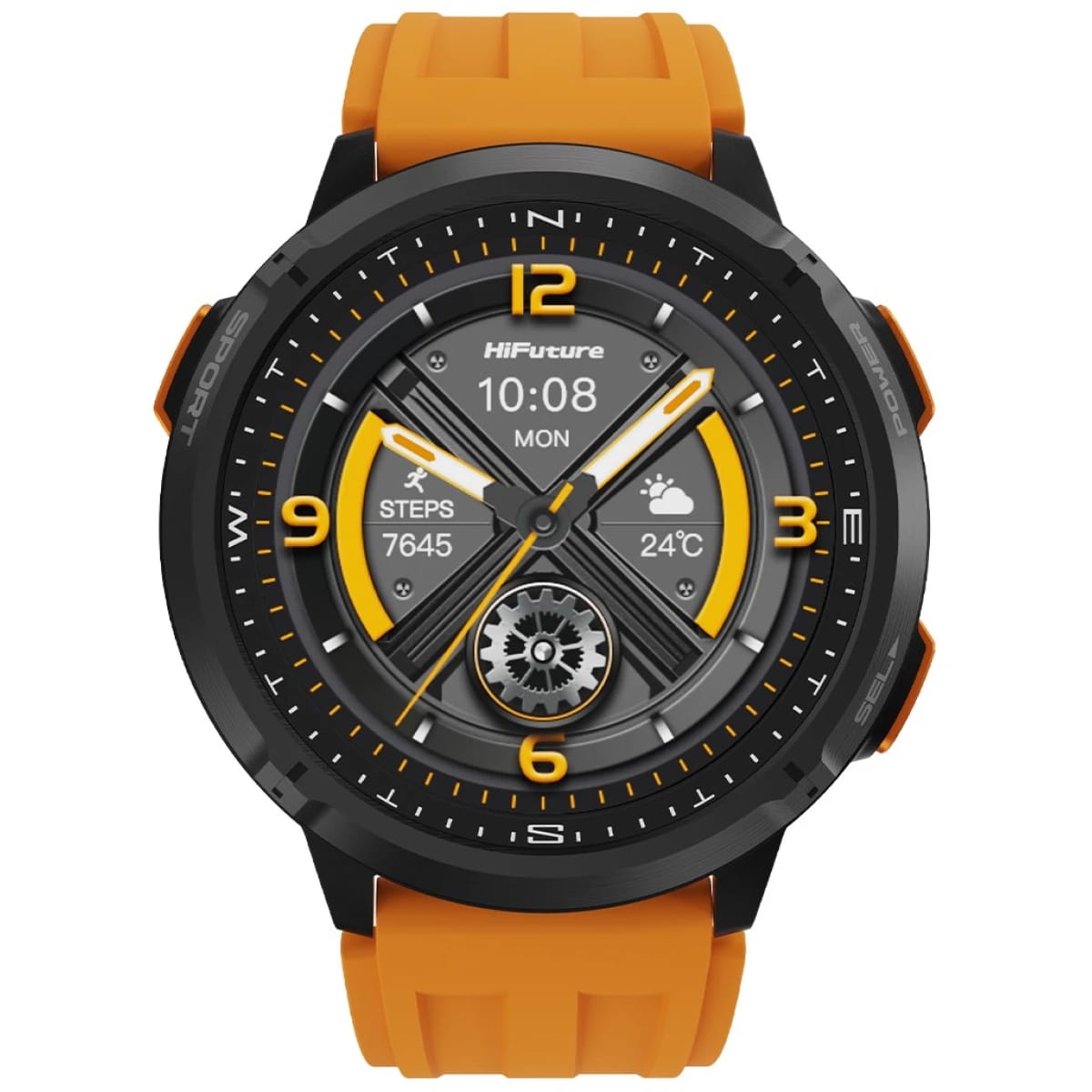HiFuture MIX 3 Smart Watch, 1.43" AMOLED Display, Dual Core Processor & Syntra AI, 100+ Sports Modes, Heart Rate & Oxygen Tracking, 3ATM Waterproof, up to 10 Days Battery - Orange