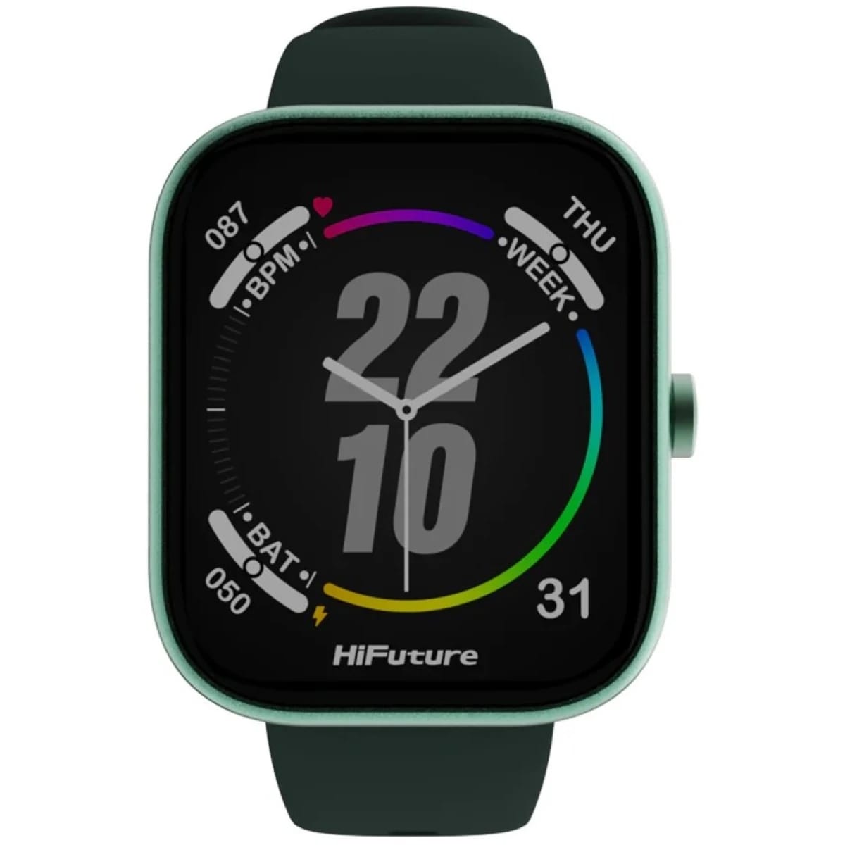 HiFuture LUME Smartwatch with 1.85" IPS Display, Wireless Calling, and Health Monitoring - Dark Green