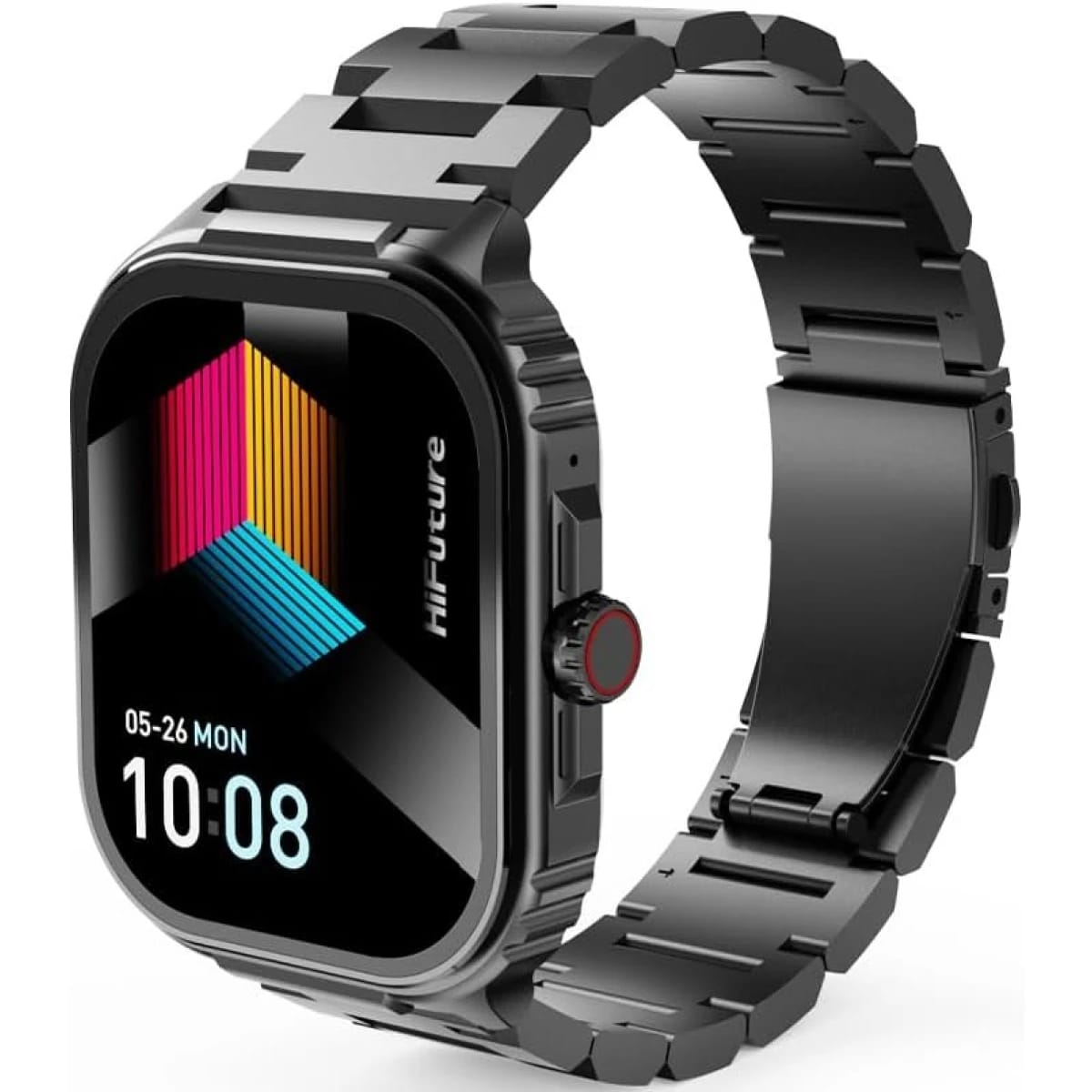 HiFuture Ultra3 PRO Premium Stainless Steel Smart Calling Watch, 2.04 Inch AMOLED Display, IP68 Waterproof, Enhanced Monitoring, 100+ Sports Modes, Sleep Monitoring, 7 Days Battery - Black