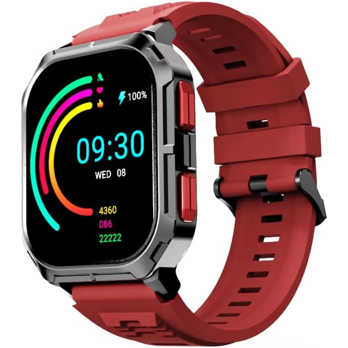 HiFuture ULTRA 3 Bluetooth Calling Smart Watch, 2.0-inch IPS Display, IP68 Waterproof, 24/7 True heart rate & Blood oxygen sensor (the fifth generation), Up to 7 days daily use, 100+ Sports Mode - Red