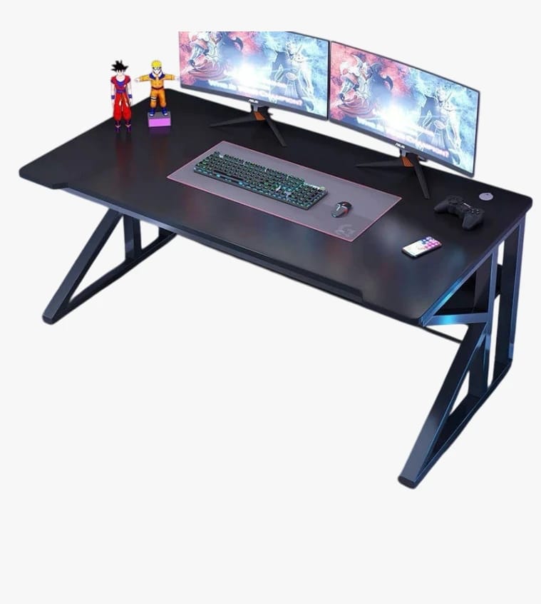 Wooden Office Desk with Metal Frame