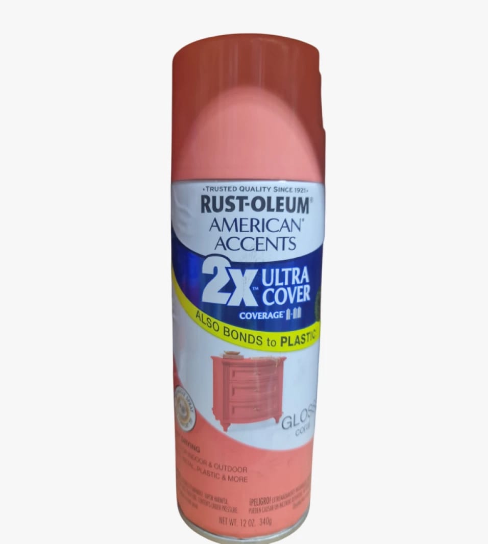 رذاذ طلاء رست أوليوم أمريكان أكسنتس 2X بطلاء غلوس كورال للجميع للاستخدام الداخلي والخارجي