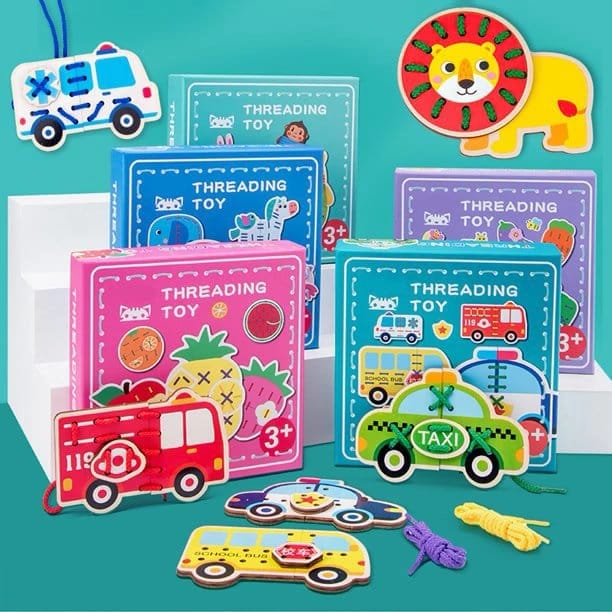 Colored Shape Lacing Toy