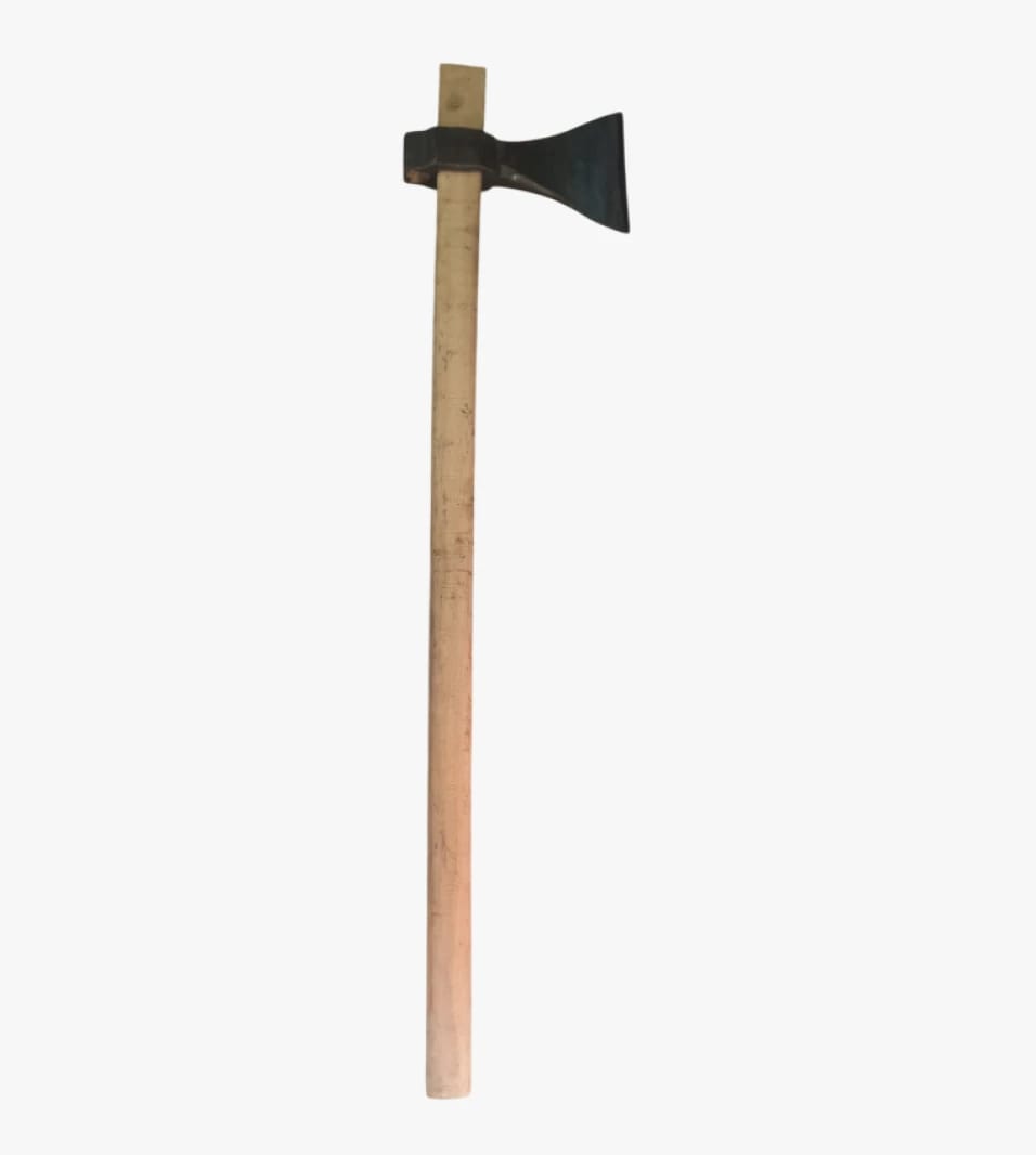 Wide Head Wooden and Iron Axe for Woodcutting and Construction, Perfect for Sculptors and Outdoor Professionals