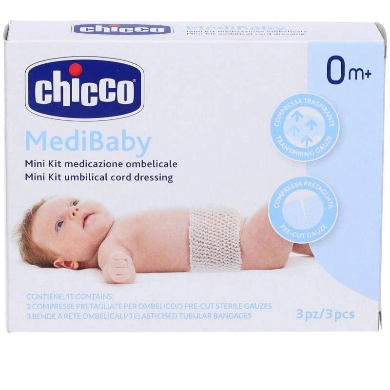 Chicco Medi Baby Mini Kit Umbilical Cord Dressing Soft Breathable Material 0m+ Made in Italy