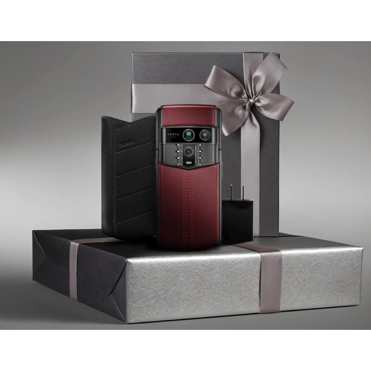 VERTU Agent Q Calfskin–Luxury AI Smartphone 6.02" AMOLED 120Hz Display, Snapdragon 8 Elite Chipset, 16GB+1TB Storage, 50MP Variable Aperture Camera, Dual Satellite, Triple-System Secure Design (Wine Red)