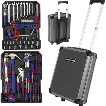 WORKPRO 111-Piece Toolkit with Aluminum Trolley Case