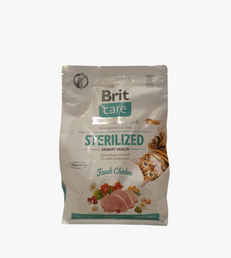 Brit Care Sterilized Cat Food with Fresh Chicken Flavor for Adult Cats' Urinary Health Maintenance