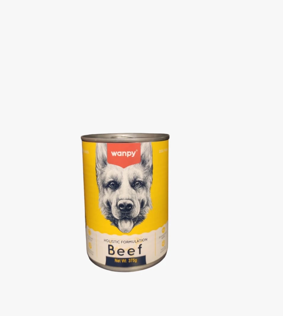 Wanpy Beef Dog Food, Perfectly Balanced and Nutritious Blend for Dogs, 375g, Suitable for All Breeds
