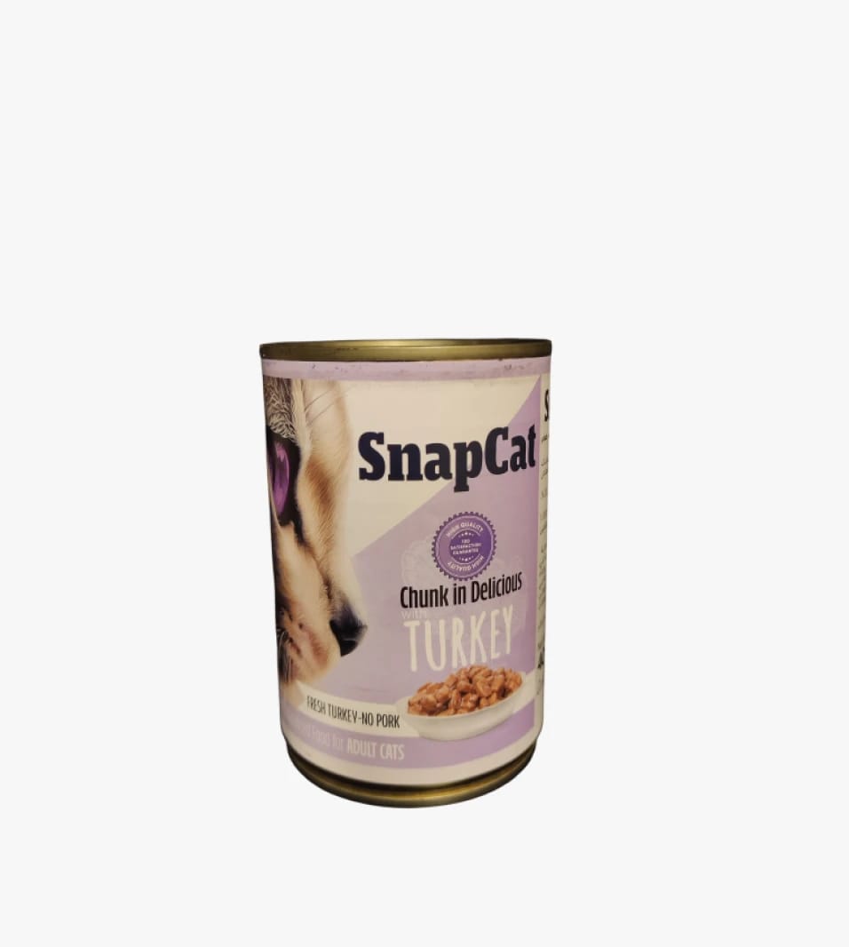 SnapCat Wet Food for Adult Cats with Delicious Chunky Turkey in Gravy