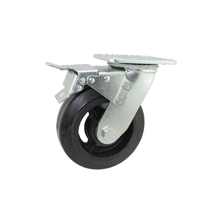 Heavy Duty Rotating Black Industrial Caster with Brake in Multiple Sizes