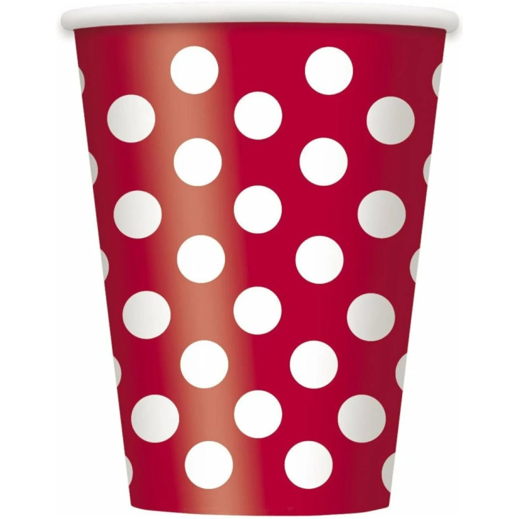 Unique Party Polka Dots 355ml Cups - Pack of 6