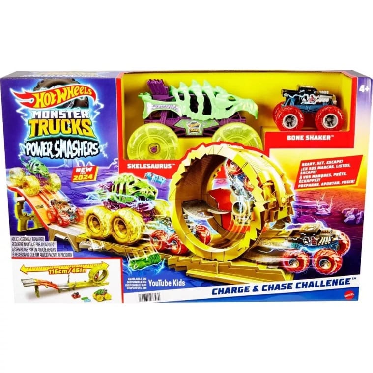 Hot Wheels Monster Trucks Power Smashers Charge & Chase Challenge Track Set
