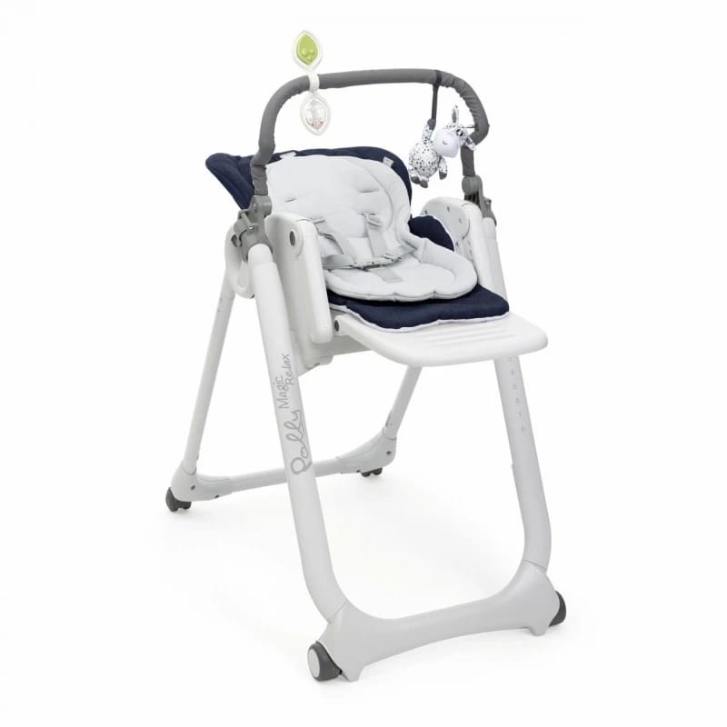 Chicco Polly Magic Relax High Chair, Multifunctional, Padded Seat, Blue Grey White