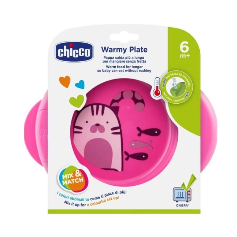 Chicco Warmy Plate For Girls, Pink Color, +6 Months