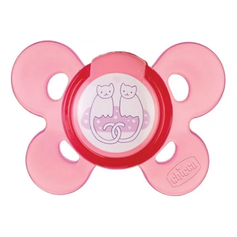 Chicco Physio Comfort Soother With Case Silicone 6-12M (Pink) - 1 Piece