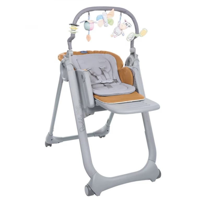 Chicco Polly Magic Relax Almond High Chair, Adjustable Recline, Newborn to 36 Months