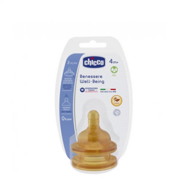 Chicco Well Being Latex Teat +4 months, Fast Flow