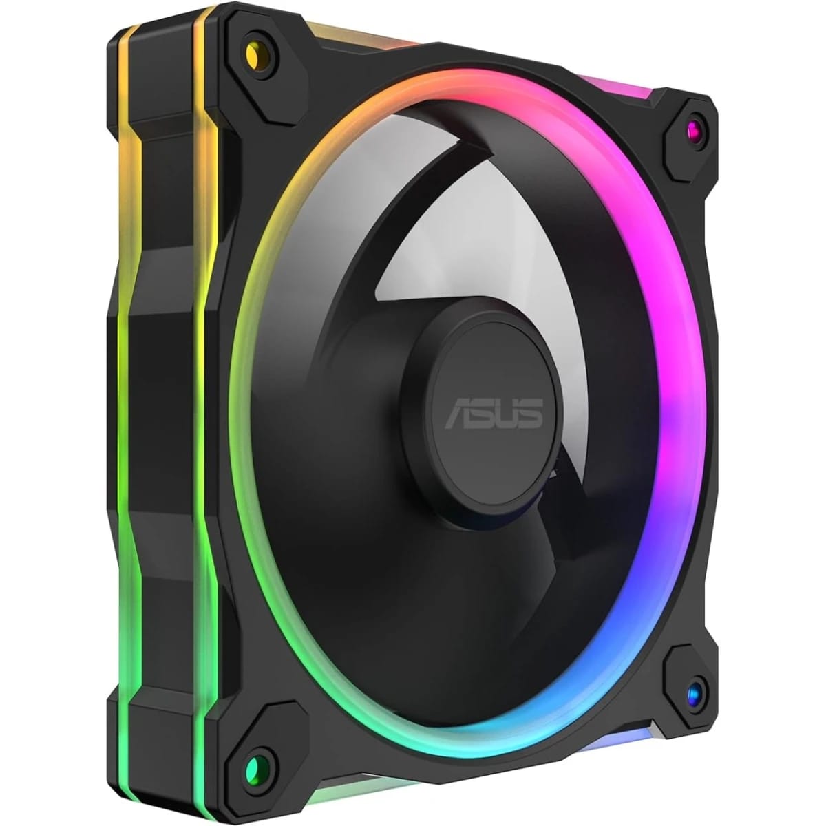 ASUS Prime MR120 aRGB Fan, 1600 RPM Speed, 58 CFM Airflow, Standard Blade, Dual-Sided Lighting, Sleeve Bearing, Single Pack, Black