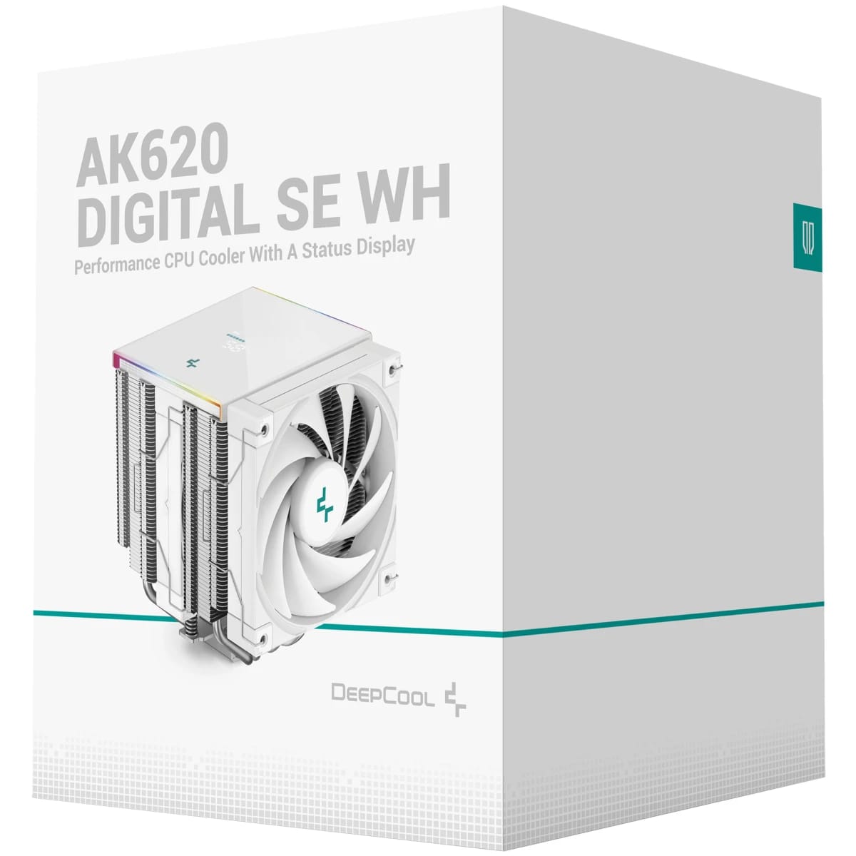 DeepCool AK620 Digital SE CPU Air Cooler Mighty 260w TDP 6 Copper Heat Pipes Dual-Tower CPU Cooler with ARGB LED Strip & Digital Screen Displays, White