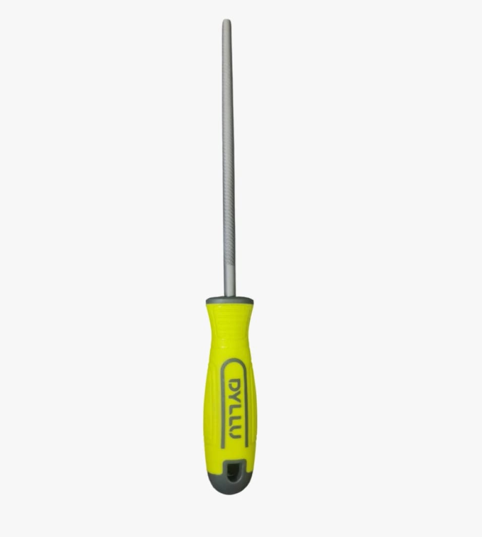 Dyllu Round Metal File with Comfortable Plastic Handle for Carpenters, Artisans, and Skilled Workers