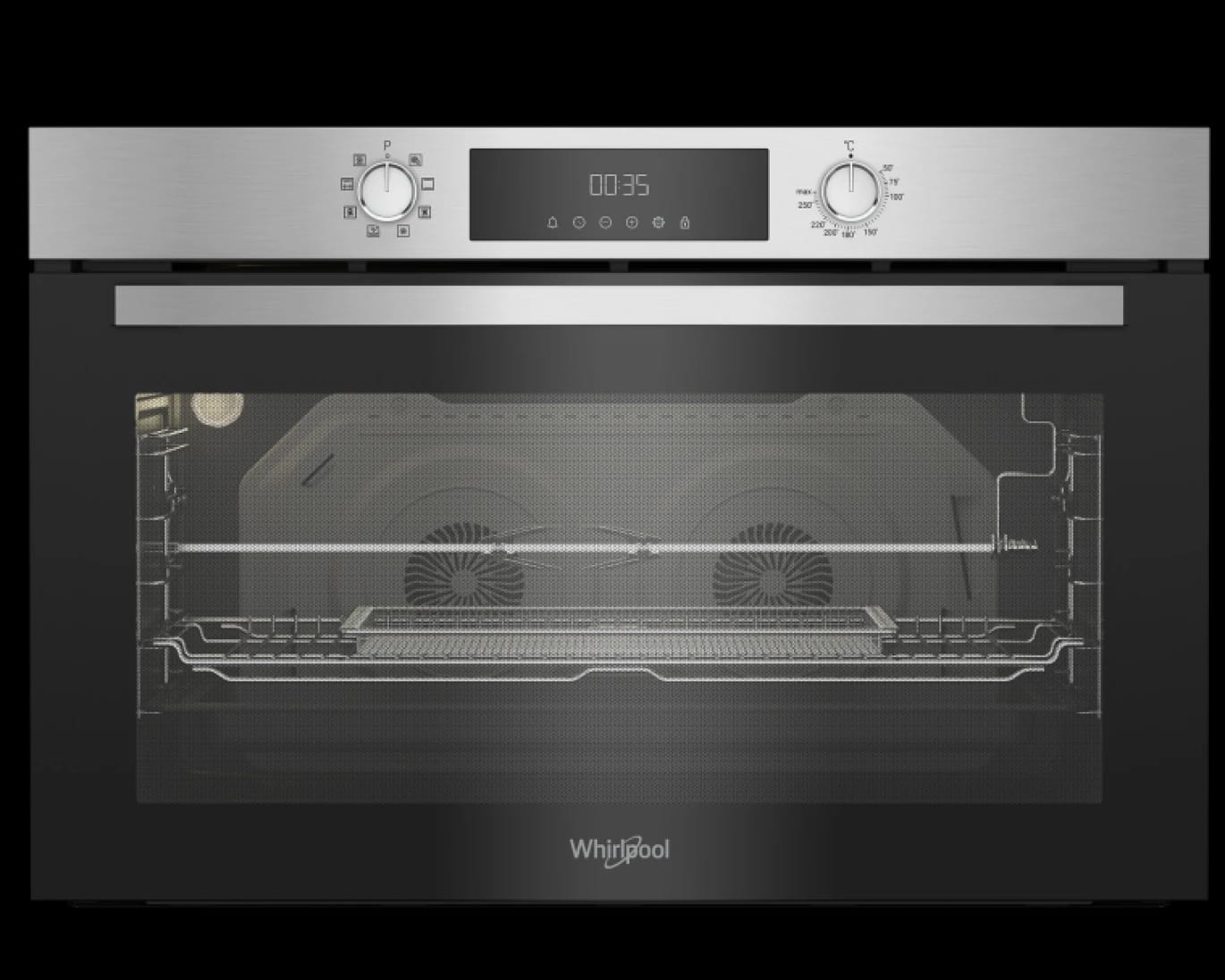 Whirlpool WOE9 R3TF49 XME Built in Elec Oven 90cm 96Lit Inox & Fan+Led Screen