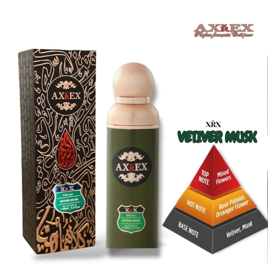 AXREX Vetiver Musk Luxurious Fragrance with Mixed Flowers Aroma for Men and Women