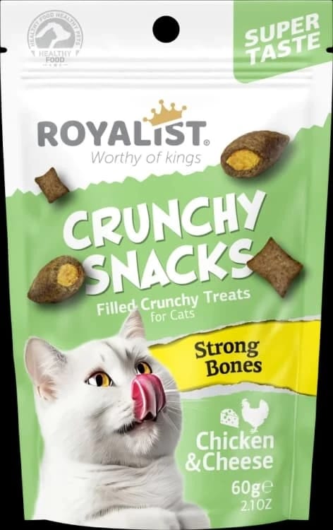 Royalist Crunchy Snack Cat Treats with Chicken and Cheese Flavor