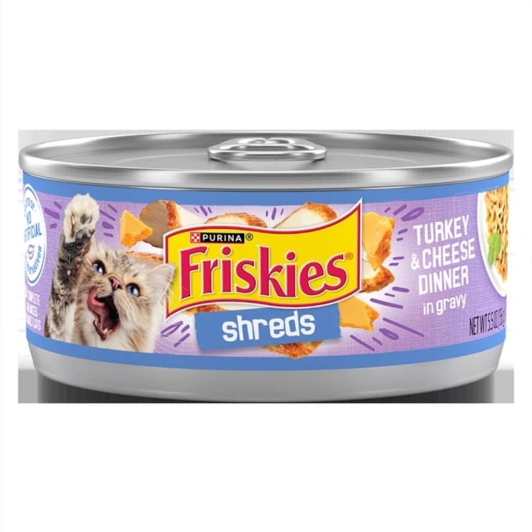 Friskies Wet Cat Food Shreds Turkey and Cheese in Gravy