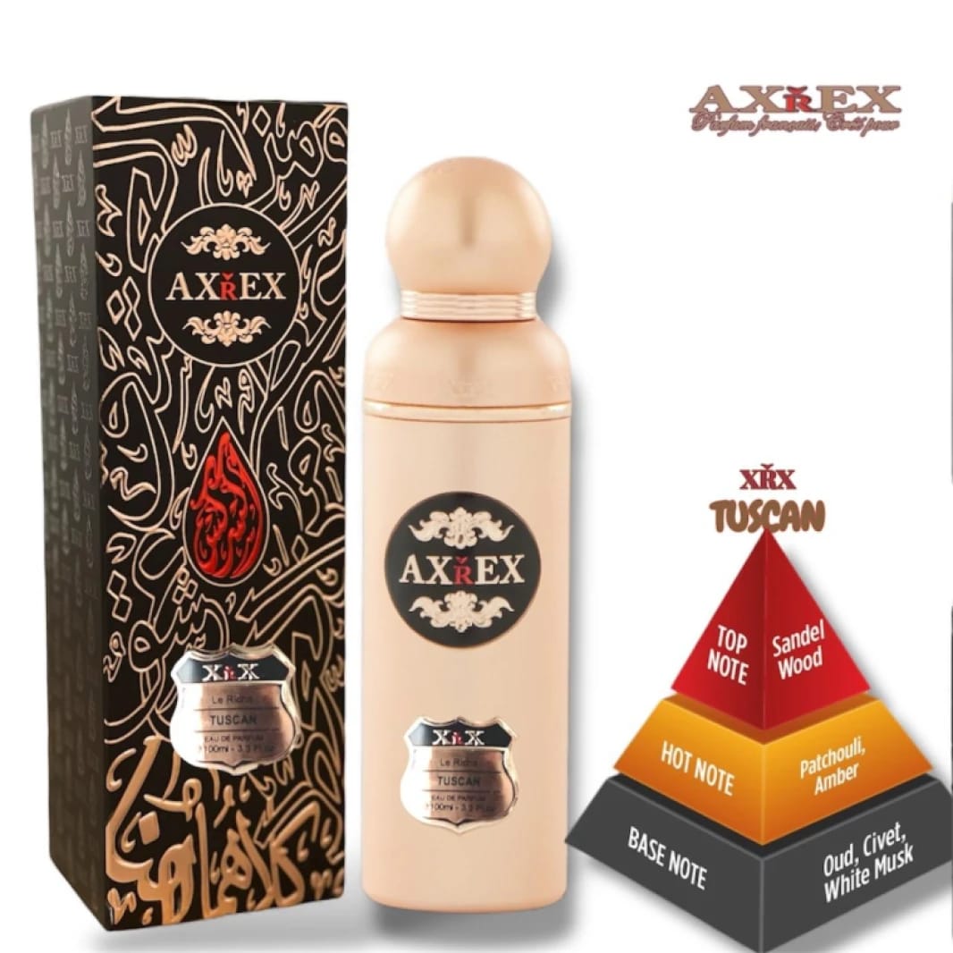 Axrex Tuscan Perfume, Elegant Design for Men and Women, Perfect for Special Occasions and Events