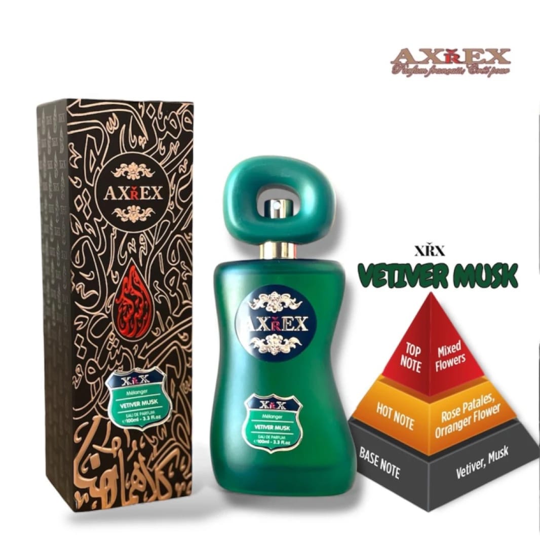 Axrex Vetiver Musk Perfume for Men and Women, Elegant Design for Those Seeking Sophistication and Allure