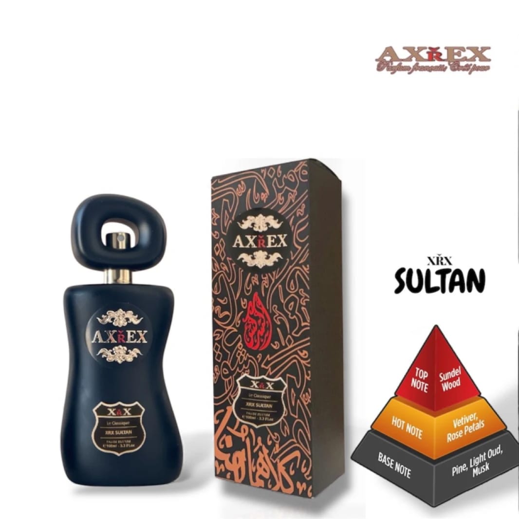 Axrex Perfume Unique Scent for Men and Women with a Distinctive Design and a Captivating Fragrance Combining Oud, Musk, and Wood Notes.