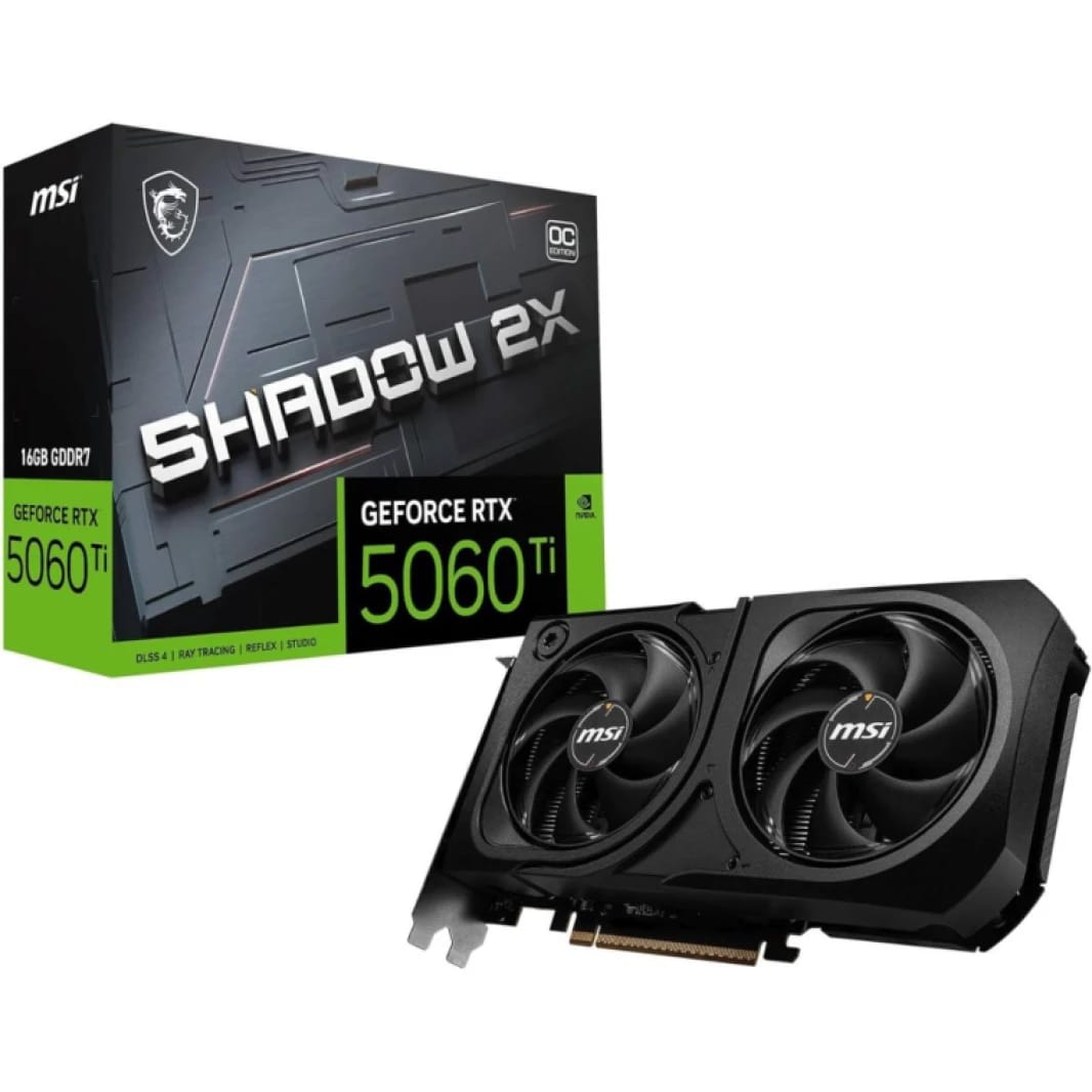 MSI GeForce RTX 5060 Ti SHADOW 2X OC PLUS 16GB GDDR7 - بطاقة رسومات