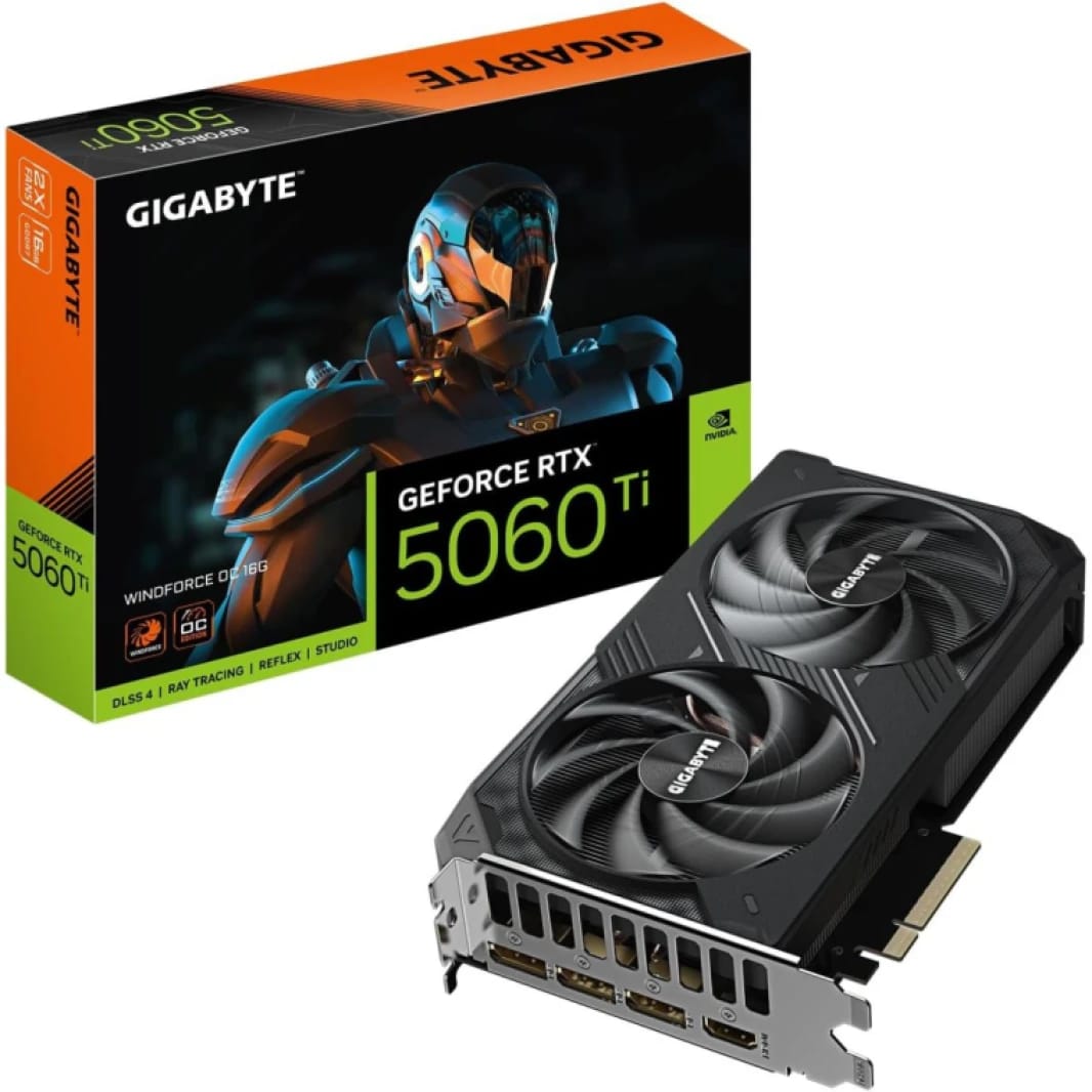بطاقة جرافيكس GIGABYTE GeForce RTX 5060 Ti WINDFORCE OC 16GB GDDR7