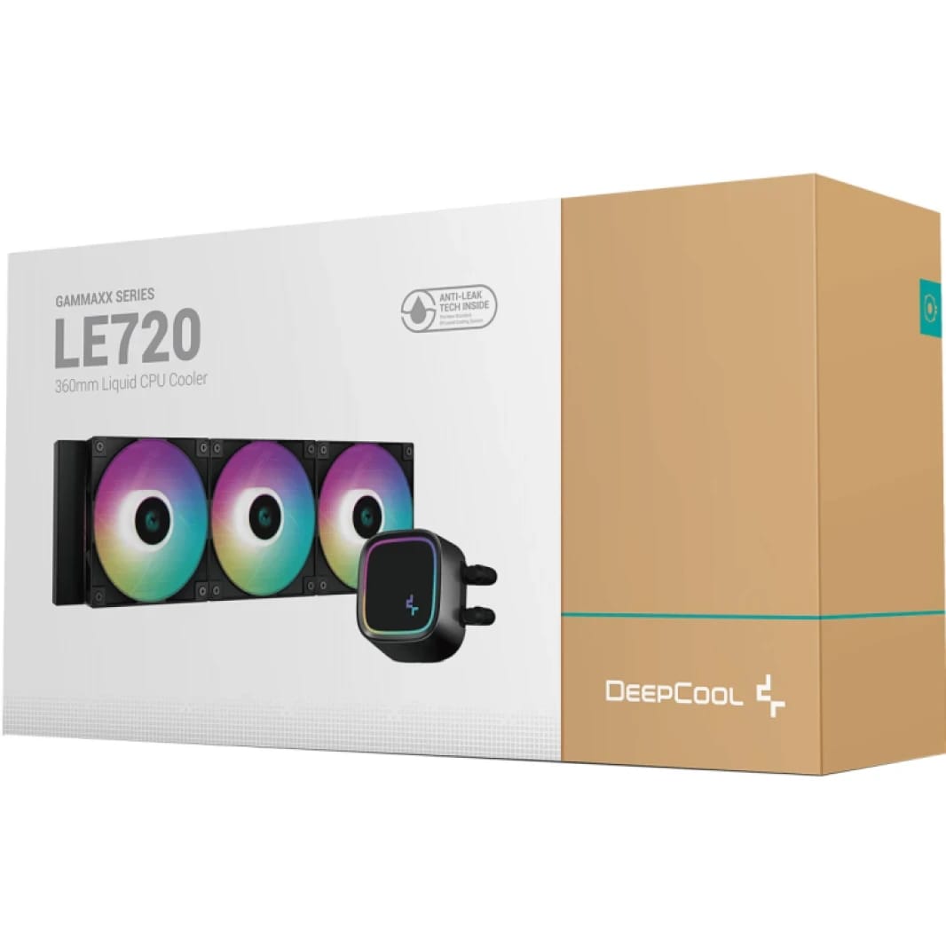 DeepCool LE720 Liquid Cooler 250W TDP AIO 360mm ARGB PWM Fan Copper Heatsink Aluminium Radiator Anti-Leak