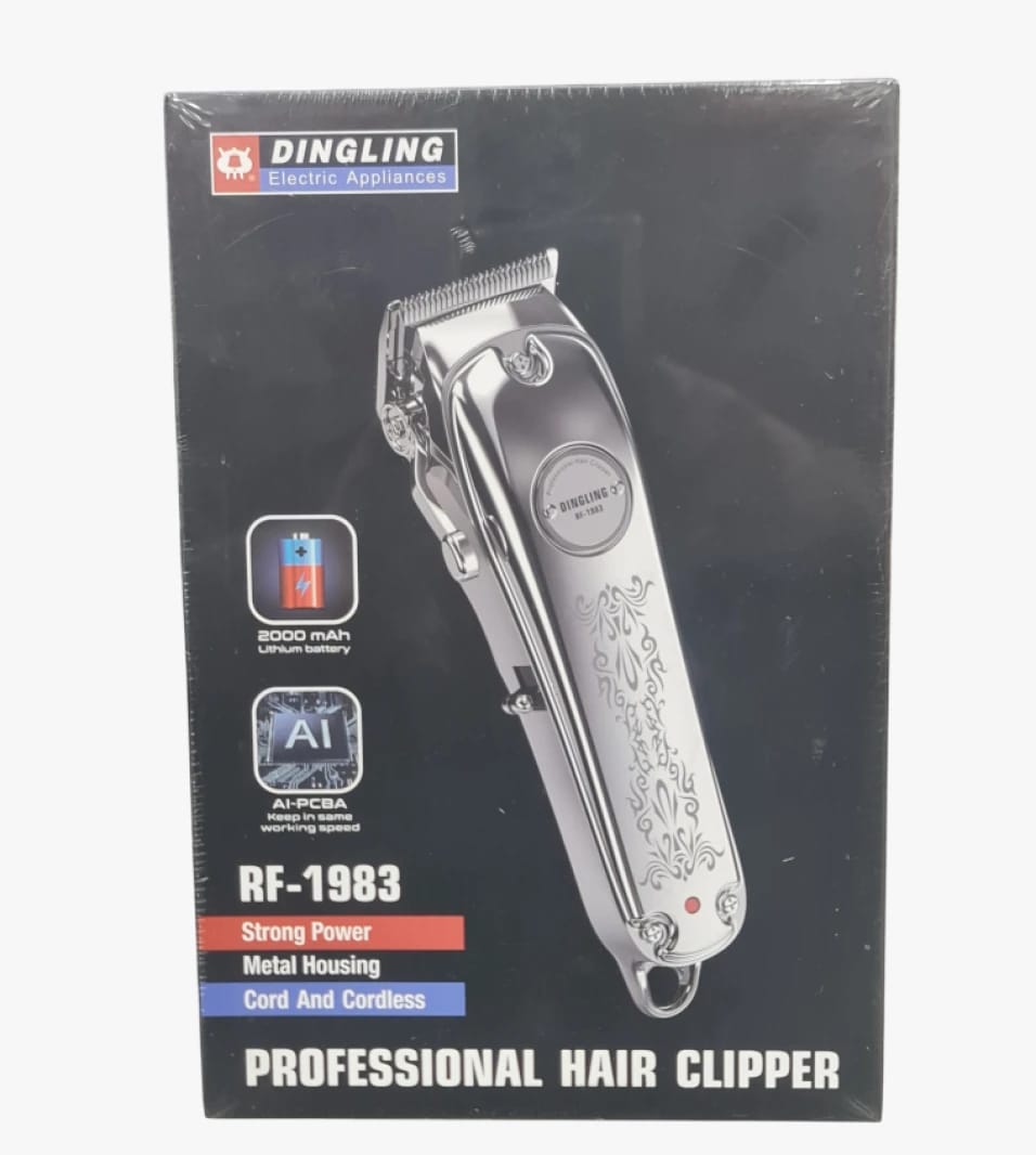 Dingling RF-1983 Professional Hair Clipper with Metal Design, Ideal for Barbers and Home Use