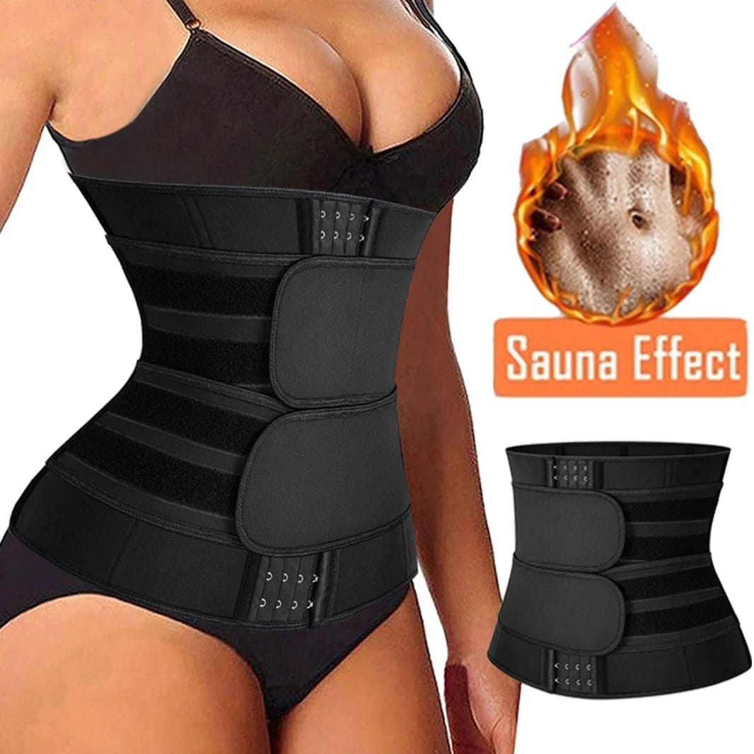 مشد البطن والخصر ساونا مزدوج لحرق الدهون مع 7 دعامات داخلية مصنوع من 80%نيوبرين ومن مواد كالبوليسترواللاتكس والالياف الطبيعيه تعمل على زياده حرق السعرات