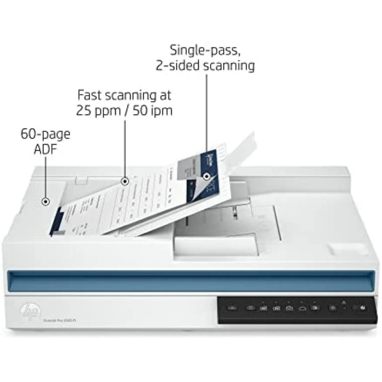 ماسح ضوئي HP SCANJET PRO 2600 F1 سريع المسح على الوجهين حتى 25 صفحة في الدقيقة مع وحدة تغذية تلقائية للمستندات