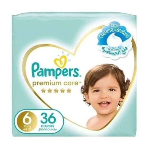 فوط الأطفال Pampers Premium Double (6) 36 Baby Diapers