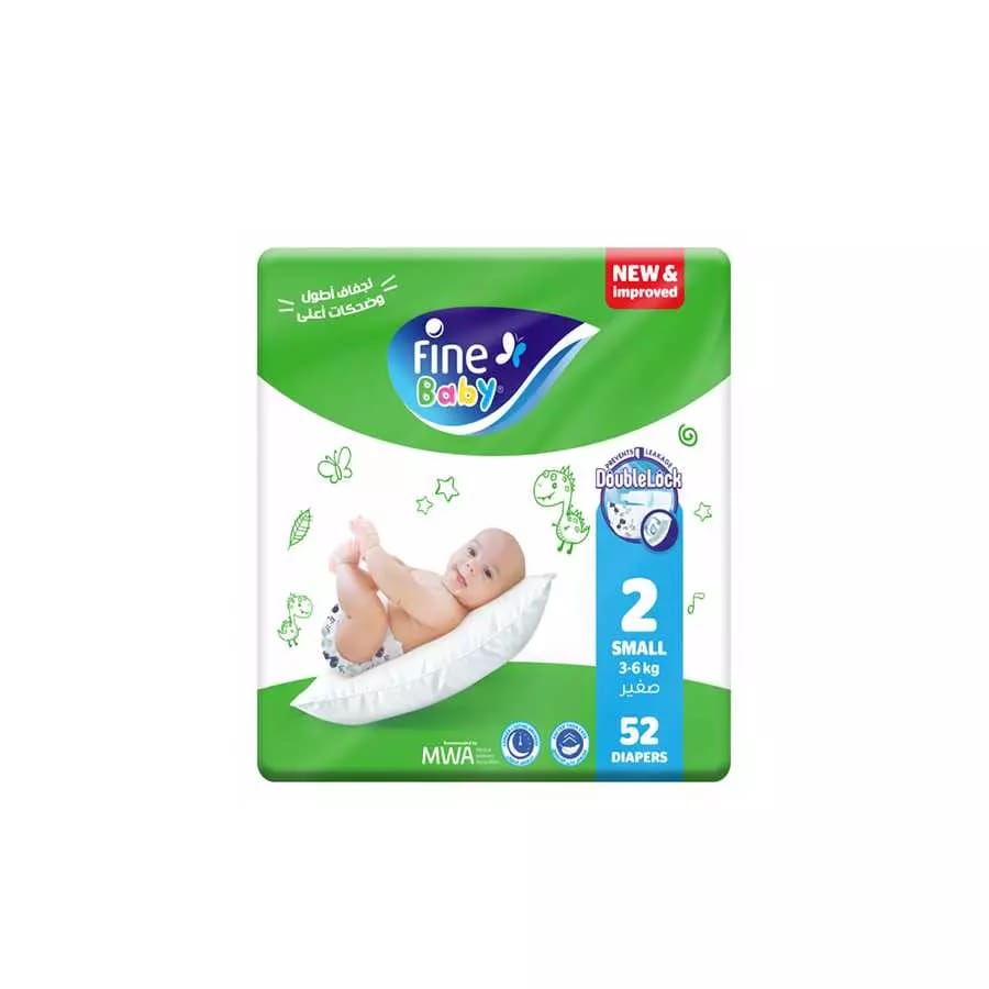 فوط الأطفال Fine Baby Super Novo Jumbo (2) 52 Baby Diapers
