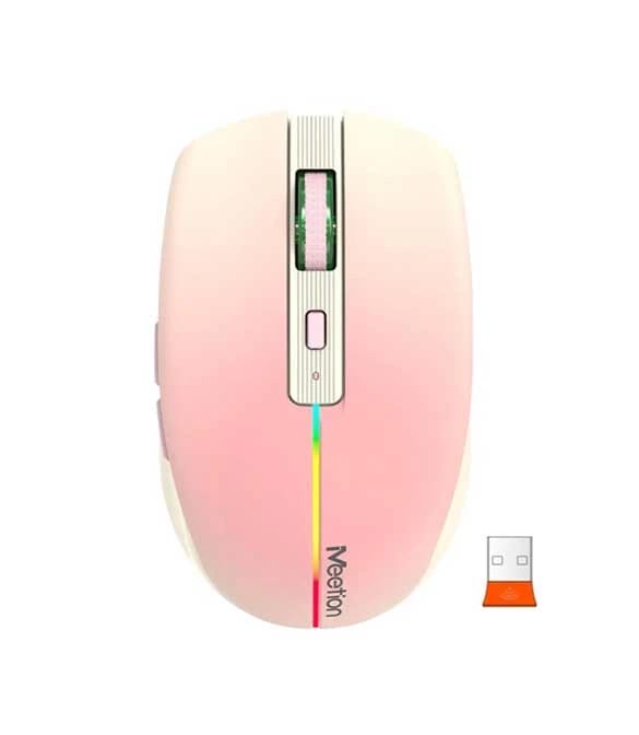 Meetion BTM002 2.4G Wireless & Bluetooth Dual Mode Mouse - Pink