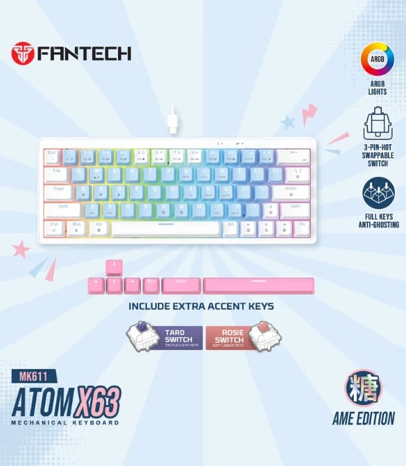 Fantech MK611 Atom X63 Ame Edition - BLUE - Taro Switch