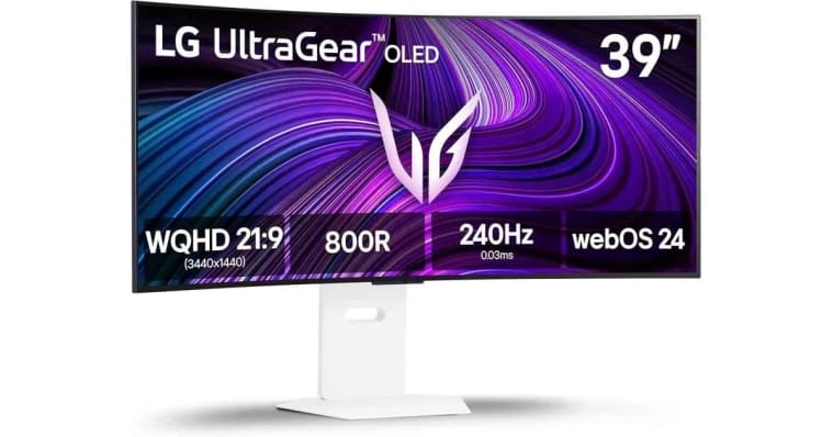 LG 39GX90SA-W UltraGear™ 39” OLED WQHD Curved Gaming Monitor