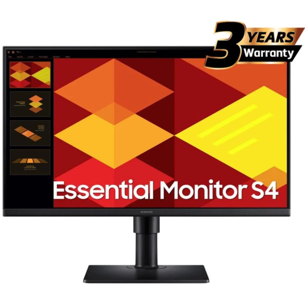 Samsung S4 Essential (D402) 24" Full-HD, IPS Flat Monitor, 100Hz, 5MS (GTG) with Ergonomic Stand, Ultra Slim Design, Eye Comfort Mode & Flicker Free