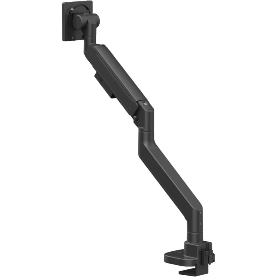SilverStone ARM15B (Black) Single Monitor Arm with Heavy-Duty Gas Spring Design & Versatile Adjustability, For Monitors Up To 57" Size & 27kg Weight, VESA Mounting Interface Standard (MIS), 100mm x 100mm / 75mm x 75 mm Mounting Hole
