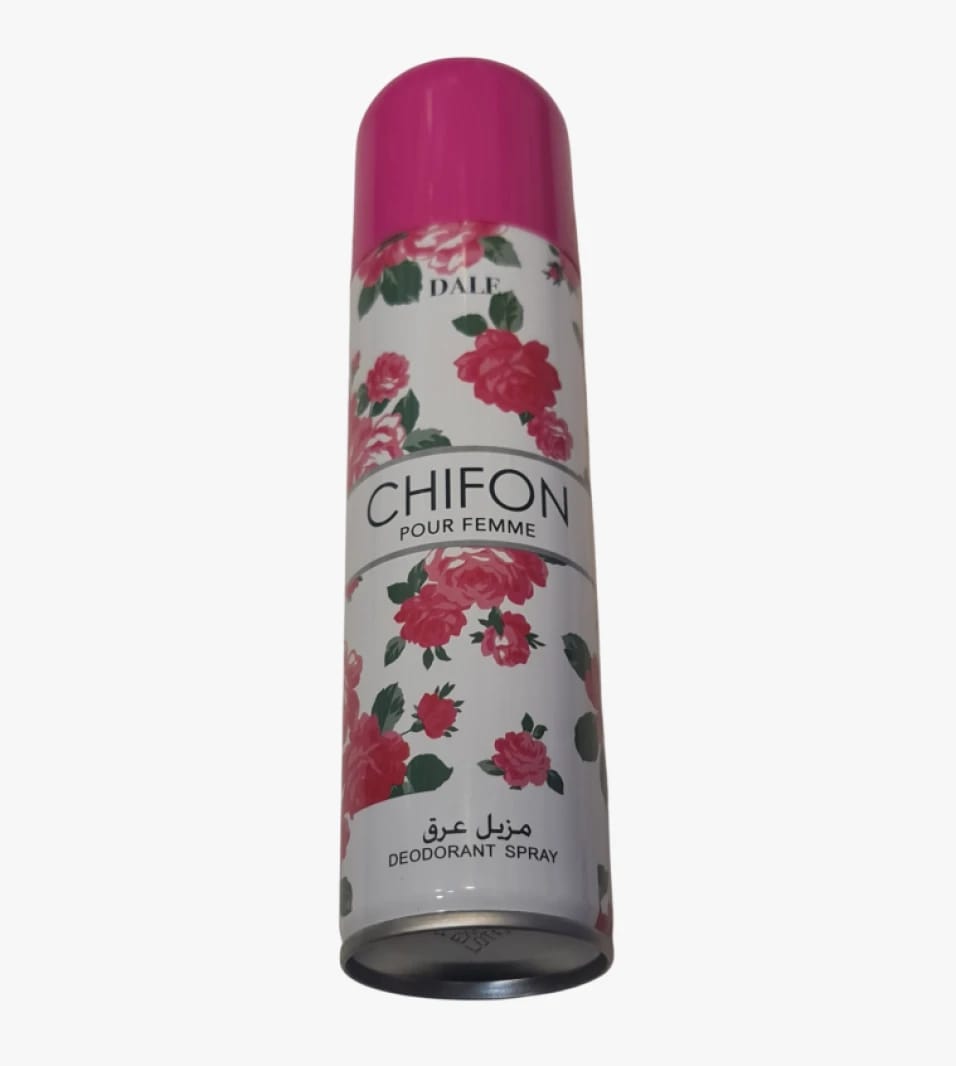 Dale Chiffon Floral Scented Deodorant Spray for Women, Enhancing Confidence and Refreshment with a Lovely Aroma.